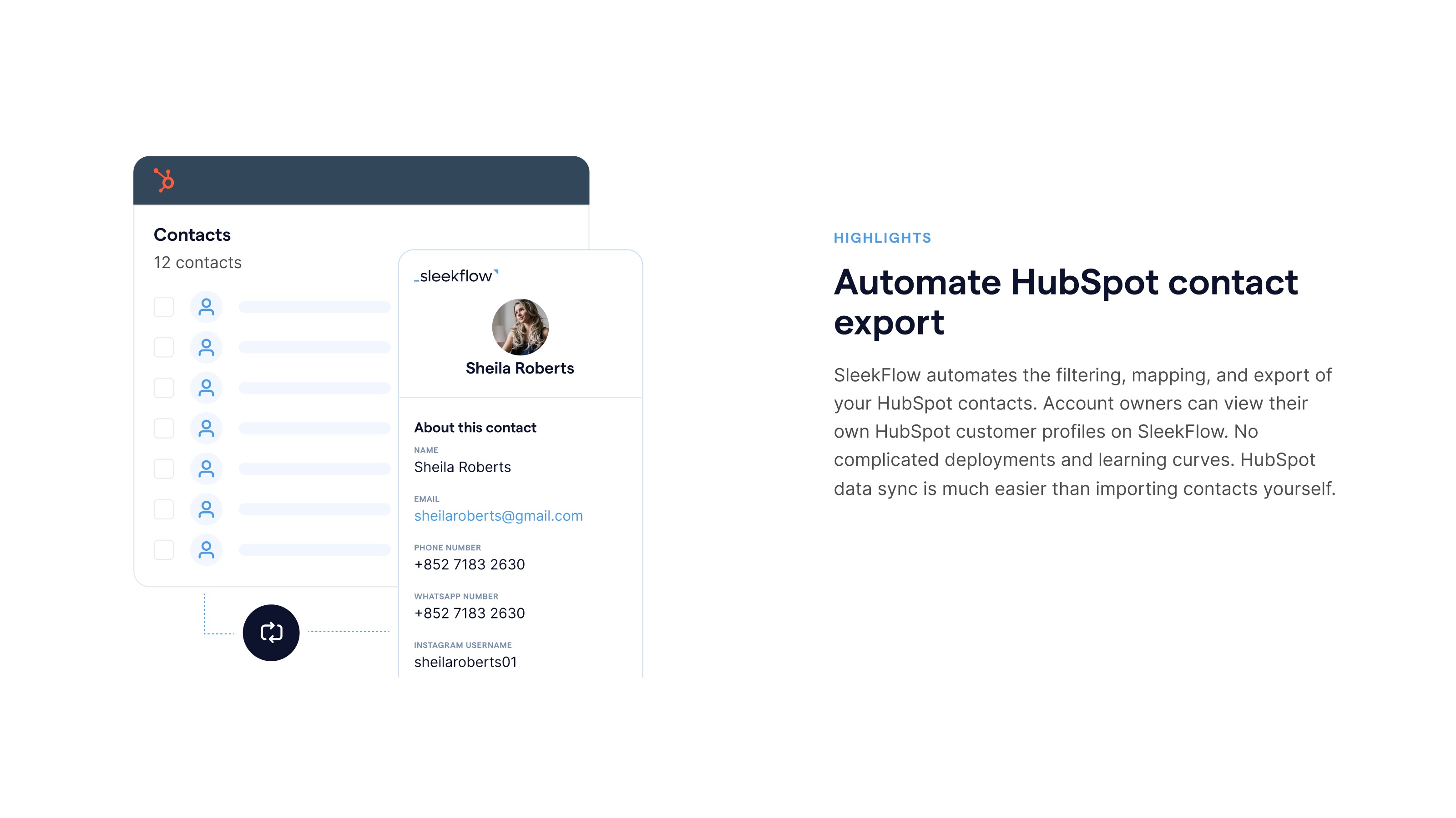 Sleekflow Sync Contactsとhubspotの連携 今すぐ接続